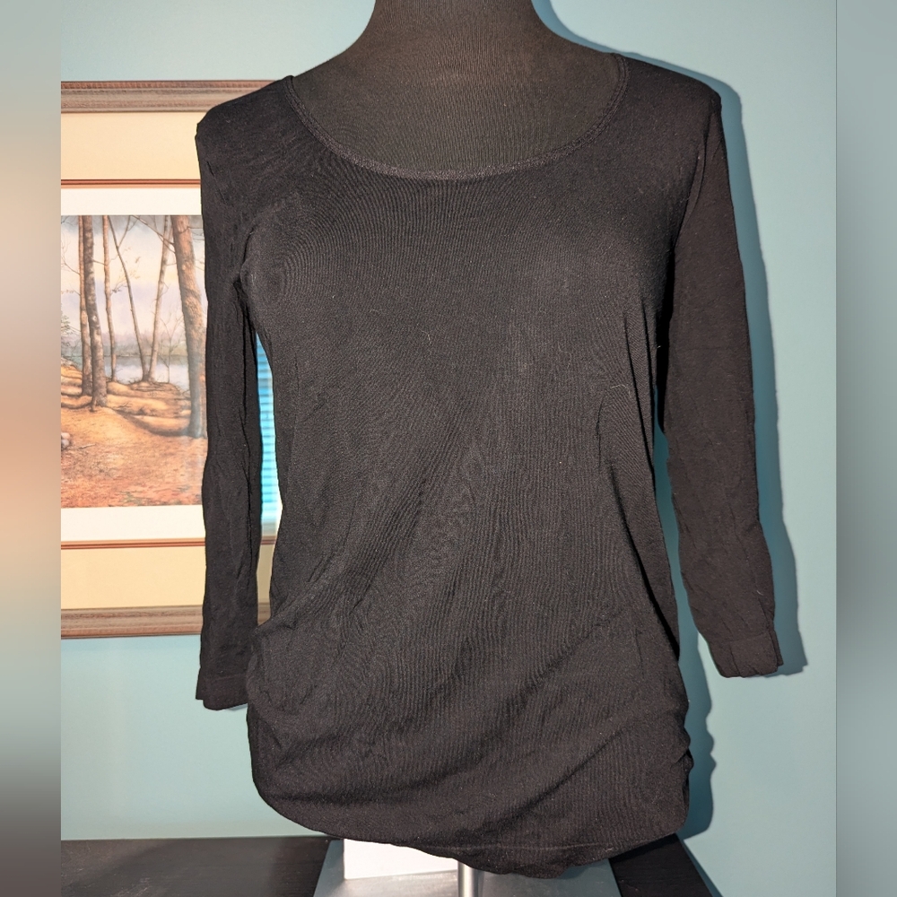 Boody 3/4 Sleeve Black Knit Base LayerTop, Size L